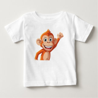 Apelsin tecknad apa karaktär vinkar t shirt