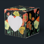 Apelsin Vallmo Blommig Bröllopstårta Förmånslåda Presentaskar<br><div class="desc">Apelsin Vallmo på svart Blommig blommor Bröllopstårta Förmånslådor. Designad utifrån en av mina akvarellmålningar.</div>