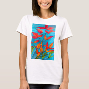 Apelsinblad Höst originell akvarell konst T Shirt