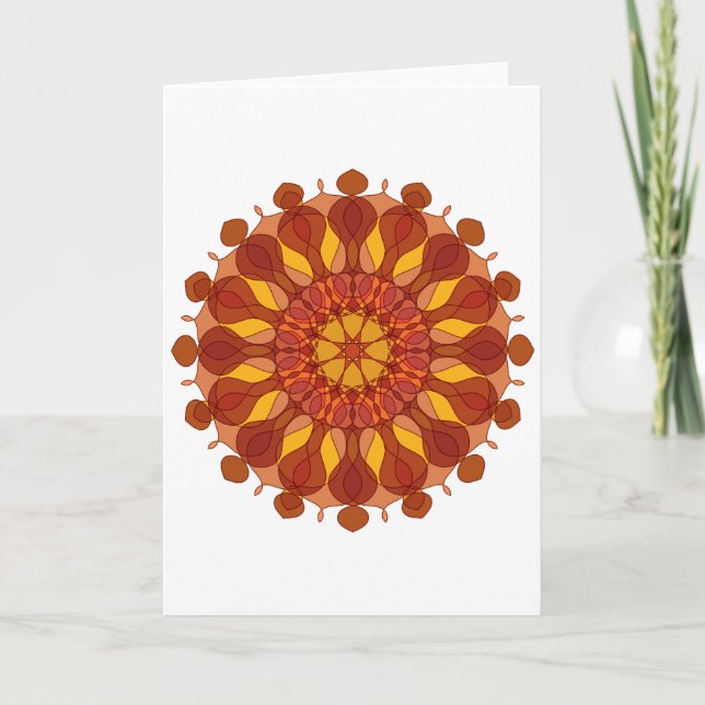 Apelsinblommans mandala kort (Framsida)