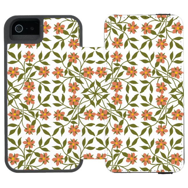 Apelsinblommor, Blommönster, Grönska, Boho Incipio iPhone Wallet Skal (Folio Öppen)