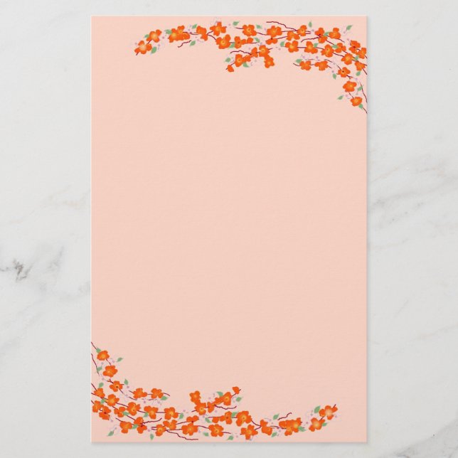 Apelsinblommor Brevpapper (Framsida)
