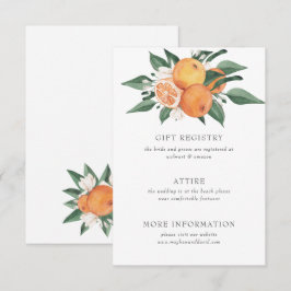Apelsinblommor Citrus Botanisk Bröllop Tilläggskort
