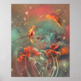 APELSINBLOMMOR MED DRÖMMLIK ATMOSFÄRISK BAKGRUND POSTER