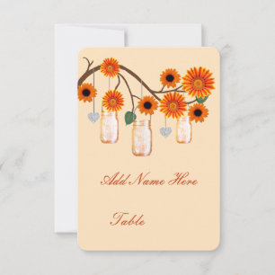 Apelsinblommor Murade Glas Bord Placeringskort