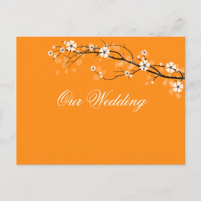 Apelsinblommor spara datum-kort meddelande vykort (Framsida)