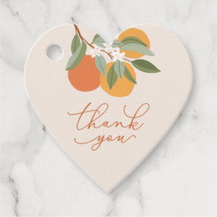 Apelsiner Botanisk Citrus Illustration Baby Shower Gåvor Etiketter