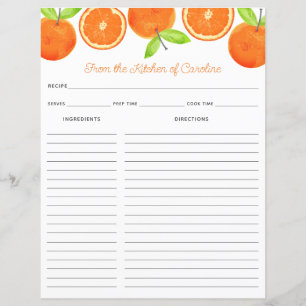 Apelsiner Citrusfrukt Receptkort Binder Insats