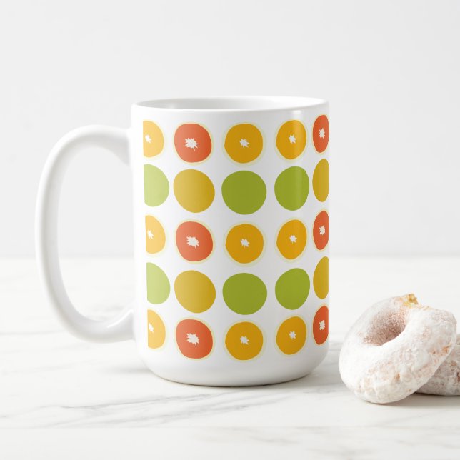 Apelsiner Citrusfrukter Mat Mönster Kaffemugg (Med munk)