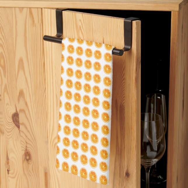 Apelsiner Mönster Vitt Kökshandduk (Thirds Fold)