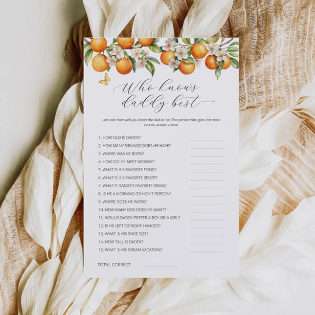 Apelsiner Vem Känner Pappa Bäst Baby Shower Lek  (Skapare uppladdad)
