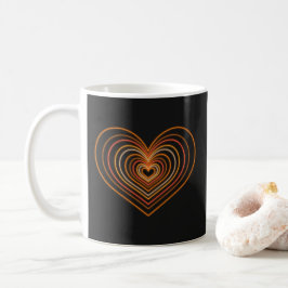 Apelsinfärgad neon hjärtformad kaffemugg
