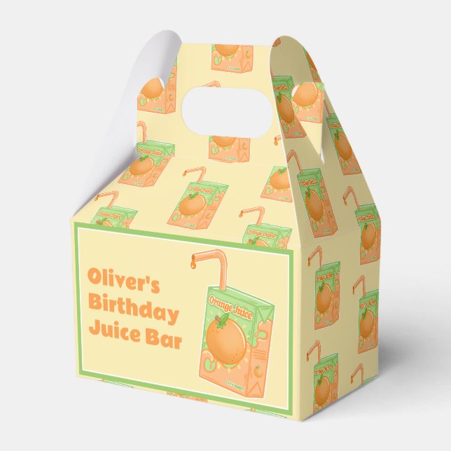 Apelsinjuice Box Födelsedagsfest Presentaskar (Framsidan Sidan)