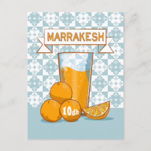 Apelsinjuice Marrakesh Marocko Vykort