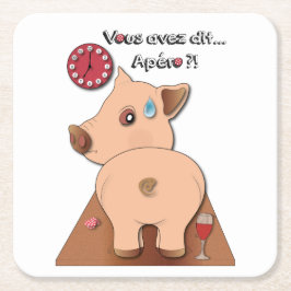 Apéro ! (écrits en noir) underlägg papper kvadrat