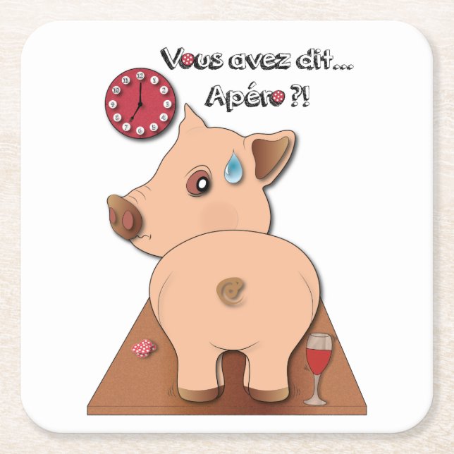 Apéro ! (écrits en noir) underlägg papper kvadrat (Framsidan)