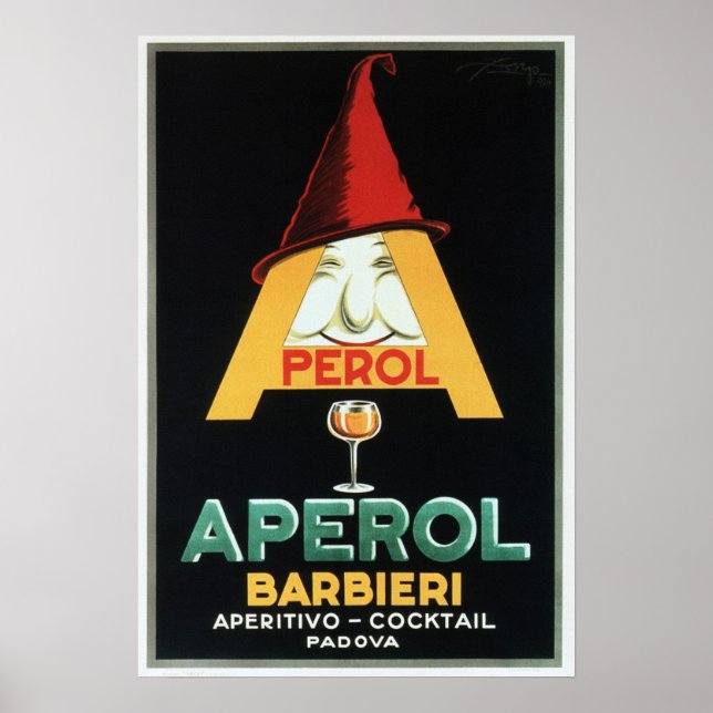 APEROL BARBIERI Italienska Aperitif Cocktail Lique Poster (Framsidan)