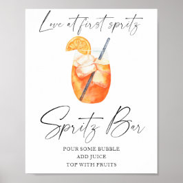 Aperol bröllopsdusch - spritz bar poster