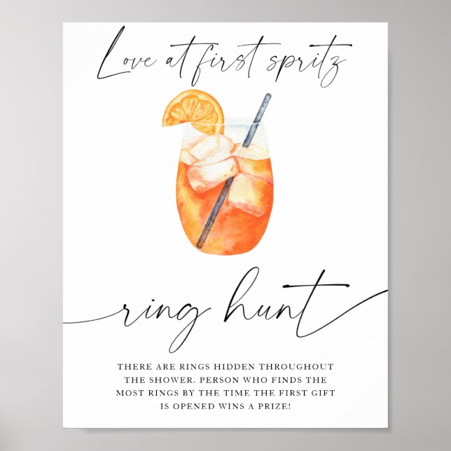 Aperol bröllopsfest - ringjakt spel poster (Framsidan)