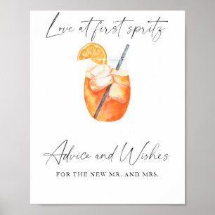 Aperol cocktail bröllopsdusch - råd och önskemål poster