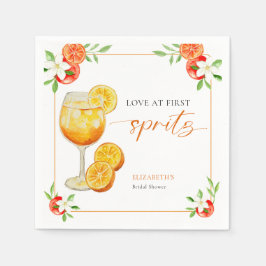 Aperol Förälskelse vid första Spritz Orange Bröllo Pappersservett