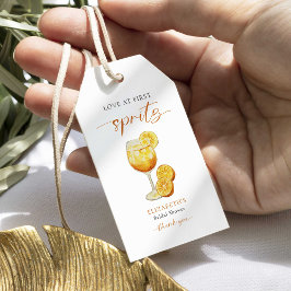 Aperol Kärlek vid Första Spritz Orange Bröllopsfes Presentetikett