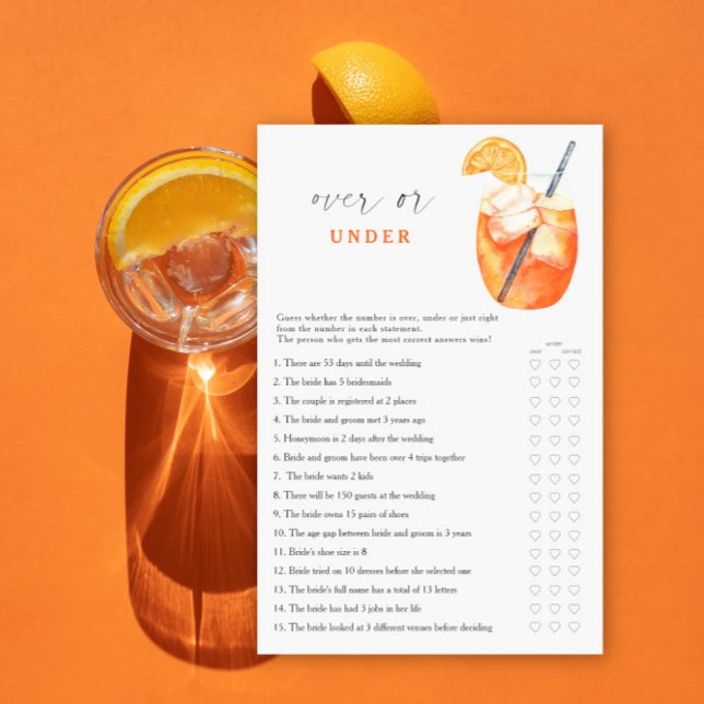 Aperol möhippa Över eller under lek (Skapare uppladdad)