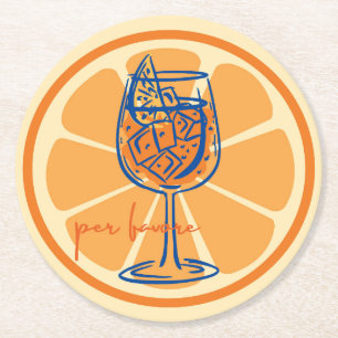 Aperol Per Favore Underlägg Papper Rund