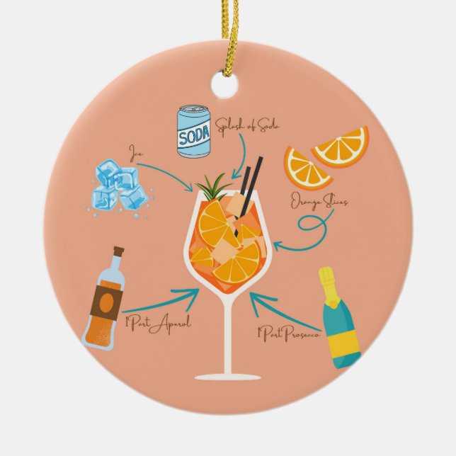 Aperol-recept Julgransprydnad Keramik (Framsidan)