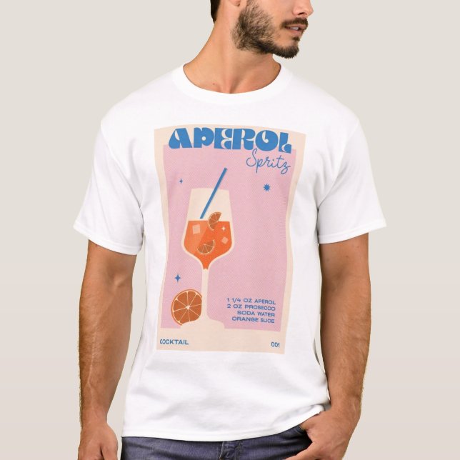 Aperol Sprits Retro T Shirt (Framsida)