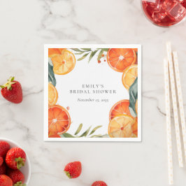 Aperol Spritz Akvarell Bröllopsdusch Pappersservett