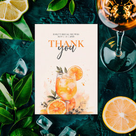Aperol Spritz Akvarell Bröllopsdusch Tack Kort