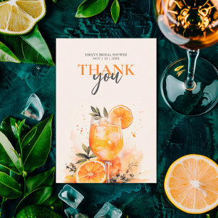 Aperol Spritz Akvarell Bröllopsdusch Tack Kort