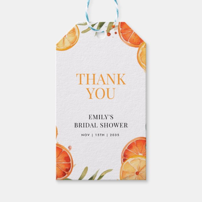 Aperol Spritz Akvarell Bröllopsfest Presentetikett (Framsidan)