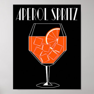 Aperol Spritz Art Deco Orange och Svart Cocktail Poster