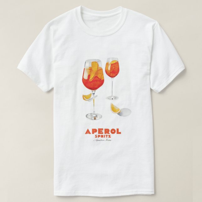 Aperol Spritz Art-utskrift T Shirt (Design framsida)