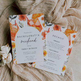Aperol Spritz Beach Bachelorette Helg Itinerary Inbjudningar