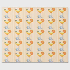 Aperol Spritz Blå Orange Citrus Pojke Baby Shower Presentpapper