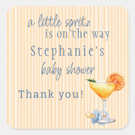 Aperol Spritz Blå Orange Citrus Pojke Babykalas Fyrkantigt Klistermärke