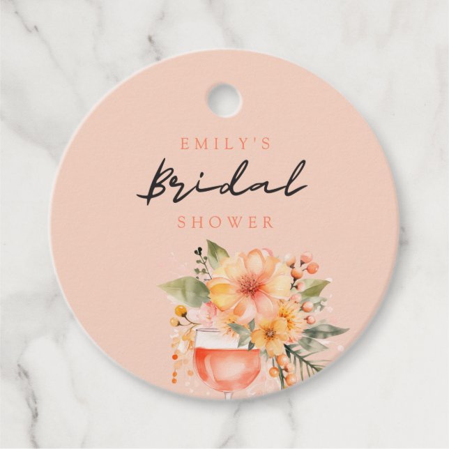 Aperol Spritz Blommig Bröllopsfest Gåvor Etiketter (Framsida)