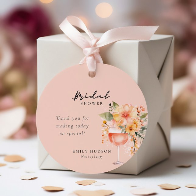 Aperol Spritz Blommig Bröllopsfest Gåvor Etiketter (Skapare uppladdad)