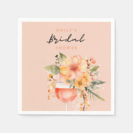 Aperol Spritz Blommig Bröllopsfest Pappersservett