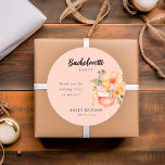 Aperol Spritz Blommigt Bachelorette Party Runt Klistermärke<br><div class="desc">Aperol Spritz Blommigt Bachelorette Party Classic Round Sticker</div>