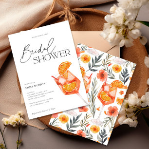Aperol Spritz Blommigt Watercolor Möhippa Inbjudningar