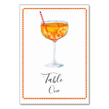 Aperol Spritz Bordskort med Nummer