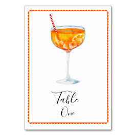 Aperol Spritz Bordskort med Nummer