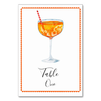 Aperol Spritz Bordskort med Nummer