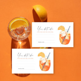 Aperol Spritz Bröllopsdusch Datum idéer för kvälle Tilläggskort