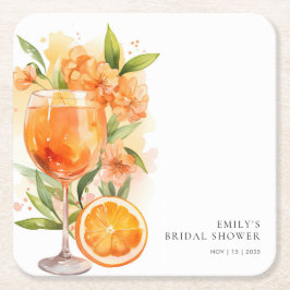 Aperol Spritz Bröllopsdusch Underlägg Papper Kvadrat