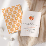 Aperol Spritz Calligraphy Möhippa Inbjudningar<br><div class="desc">Elegant calligraphy möhippa roligt och djärv Aperol Spritz-inbjudan med orange Frukt mönster på baksidan.</div>